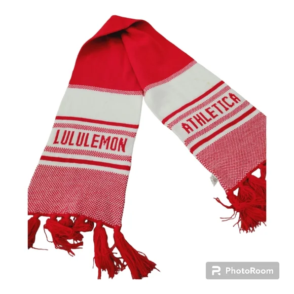 🧣Lululemon Unisex Red White Olympic Cheer Gear Scarf Spell Out Knit🧣 - Picture 14 of 14